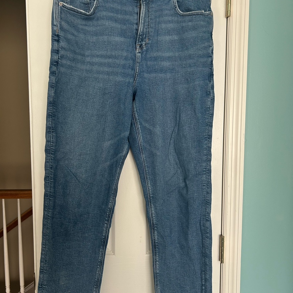 American Eagle Outfitters Straight Leg Jeans in Medium Blue - Size 14